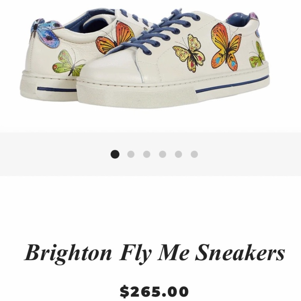 Brighton Leather Fly Me Sneaker with Whimsical Animated Butterfly Print Size 10 - Picture 16 of 16